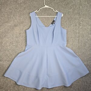 Lulus Home Before Daylight Dress Womens Plus 2X Periwinkle Skater Tennis Preppy